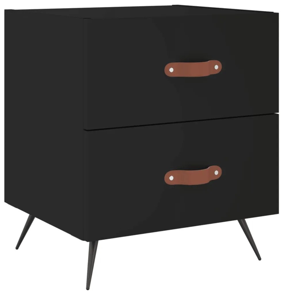Mesas de cabeceira 2 pcs 40x35x47,5 cm deriv. de madeira preto
