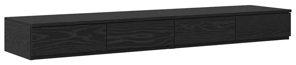 Gavetas pretas para cama VidaXL 140x36,5x16,5 cm em madeira de engenha