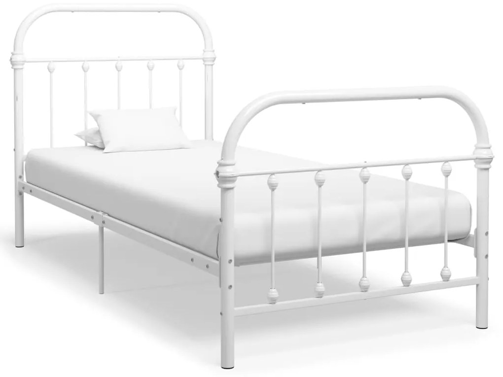 vidaXL Estrutura de cama 100x200 cm metal branco