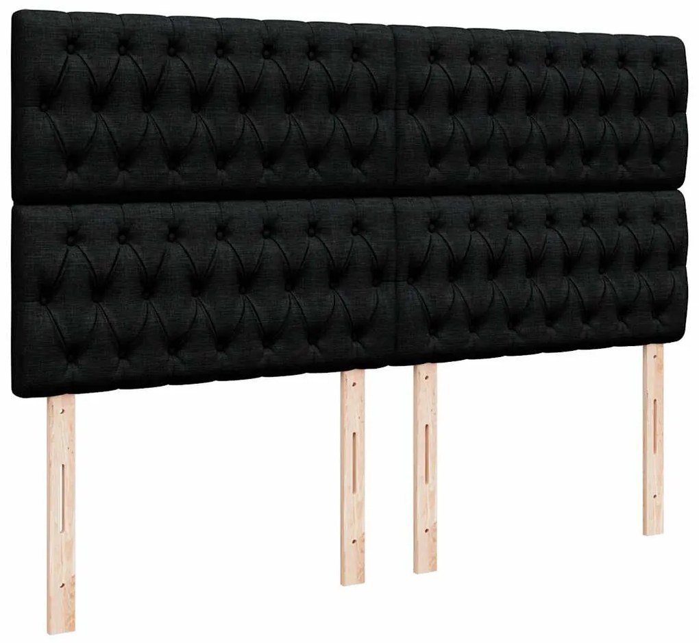 Estrutura de cama otomana com colchão 160x200 cm tecido preto