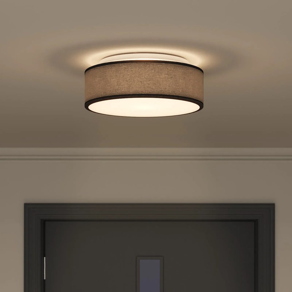 Luzes de Teto Montagem Embutida Preta Ø 38 cm Tecido E27