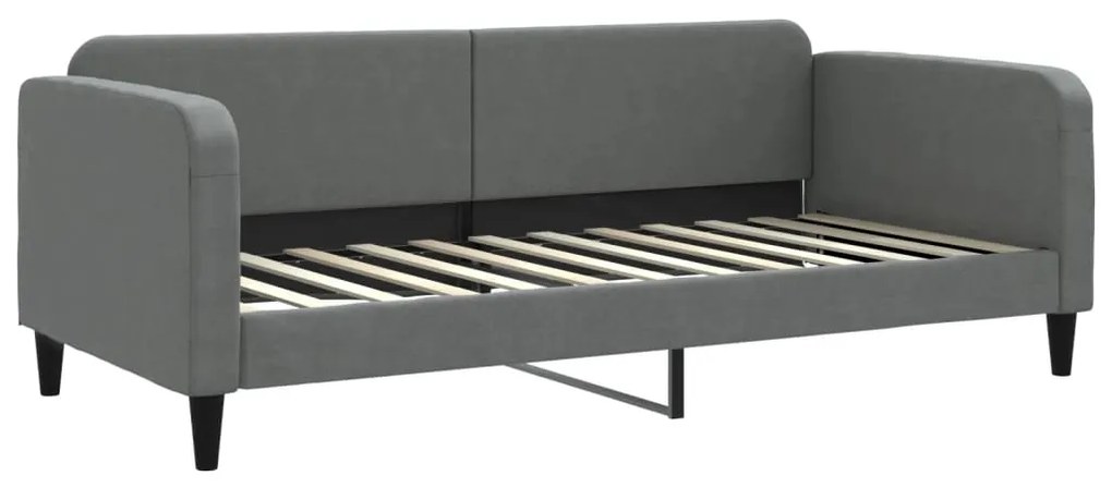 Sofá-cama c/ gavetão e gavetas 90x200 cm tecido cinzento-escuro