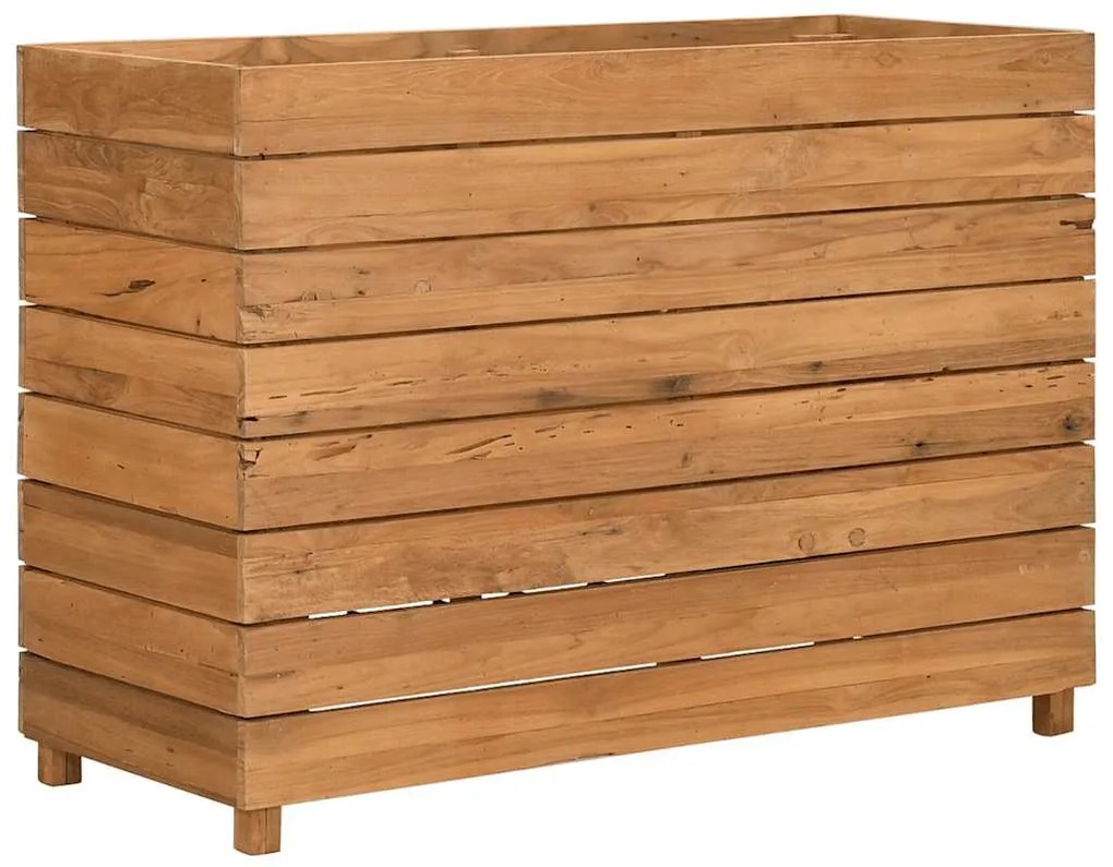 Vaso/floreira 100x40x72 cm madeira de teca reciclada e aço