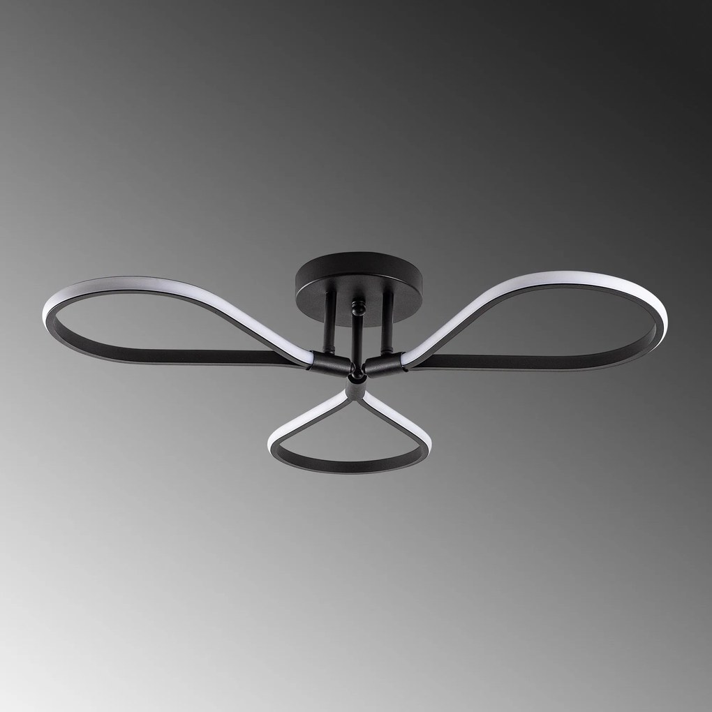 Candeeiro de Teto Damla – Preto – 68x14x68 cm