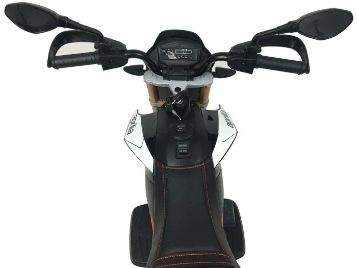 Aprilia Dorsoduro 12v, Mota elétrica Infantil assento de couro, pneus de borracha EVA Vermelha