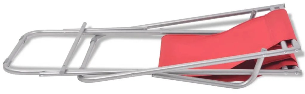 Cadeiras de jardim reclináveis 2 pcs aço vermelho