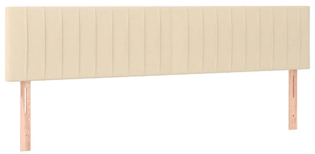 Cama box spring c/ colchão e LED 160x200 cm tecido cor creme