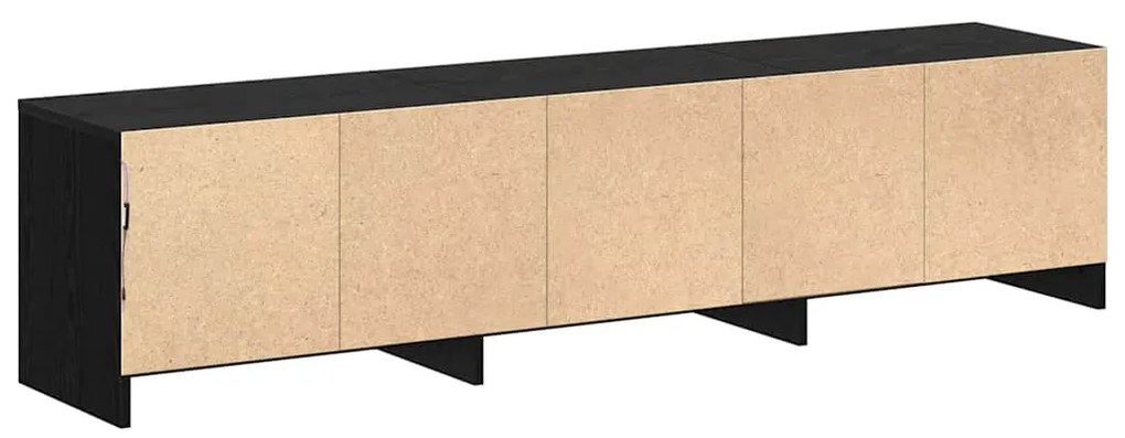 Armário de TV com LED Carvalho Preto 162.5x34x40 cm Madeira Engenheira