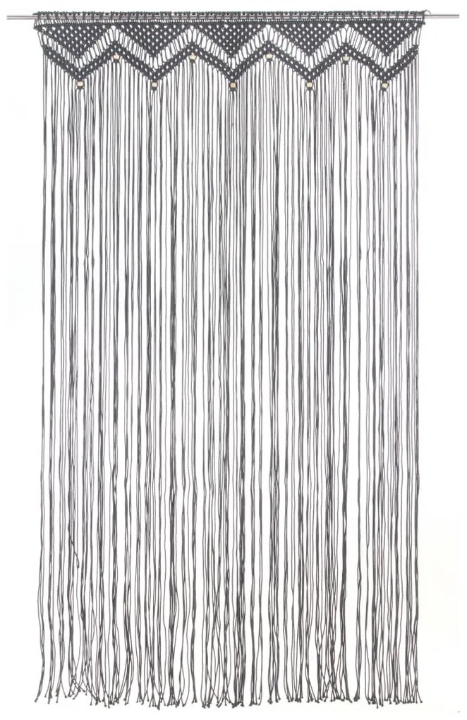 Cortina macramé 140x240 cm algodão antracite