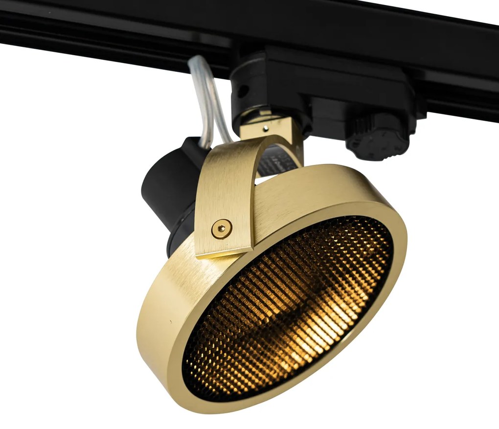 Foco de calha moderno trifásico dourado - Master 111 Honey Moderno