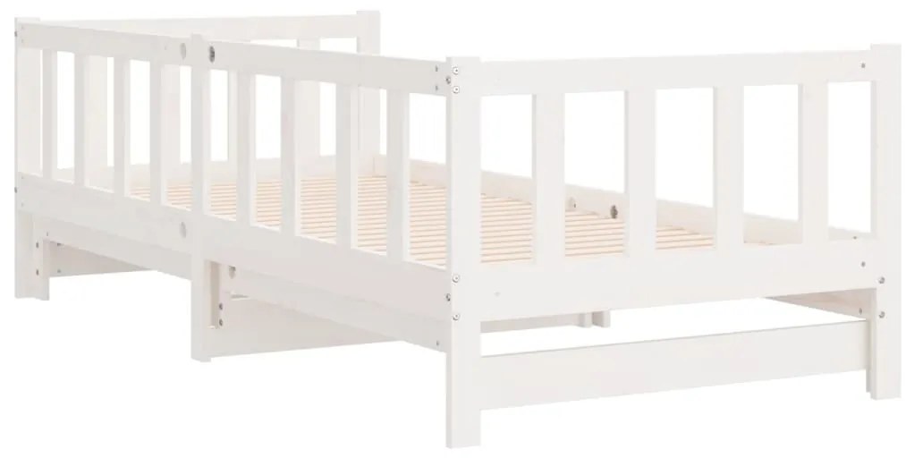 Estrutura sofá-cama de puxar 2x(90x190) cm pinho maciço branco