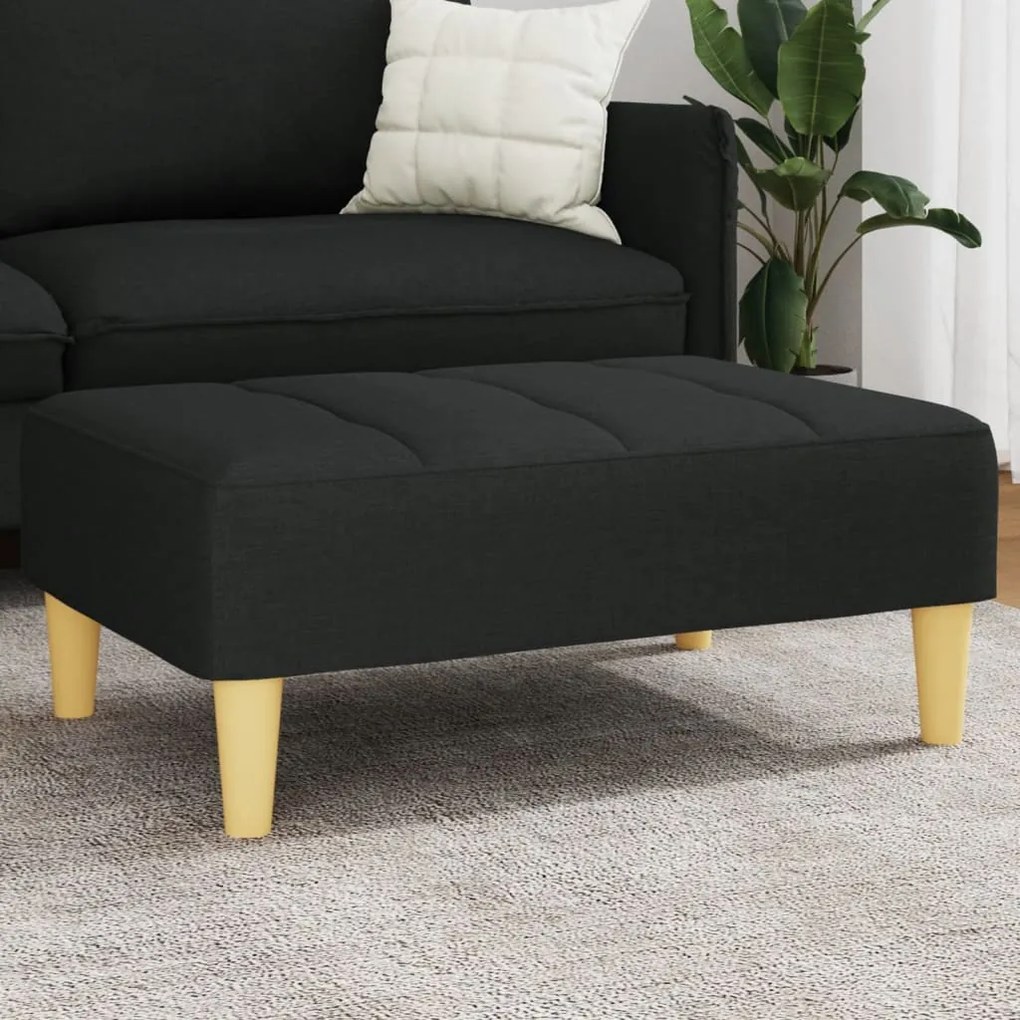 vidaXL Apoio de pés 77x55x31 cm tecido preto