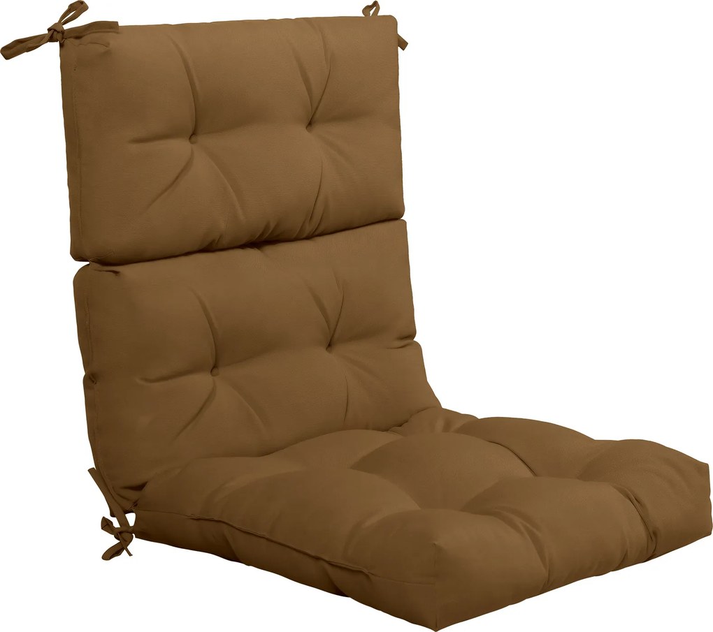Almofada para Cadeira de Encosto Alto, 56,5 x 51,5 x 64,5 cm (CADEIRA NÃO INCLUIDA), Altura do Encosto Ajustável, Castanho