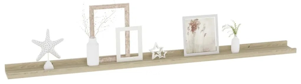 Prateleiras de parede 2 pcs 115x9x3 cm carvalho sonoma