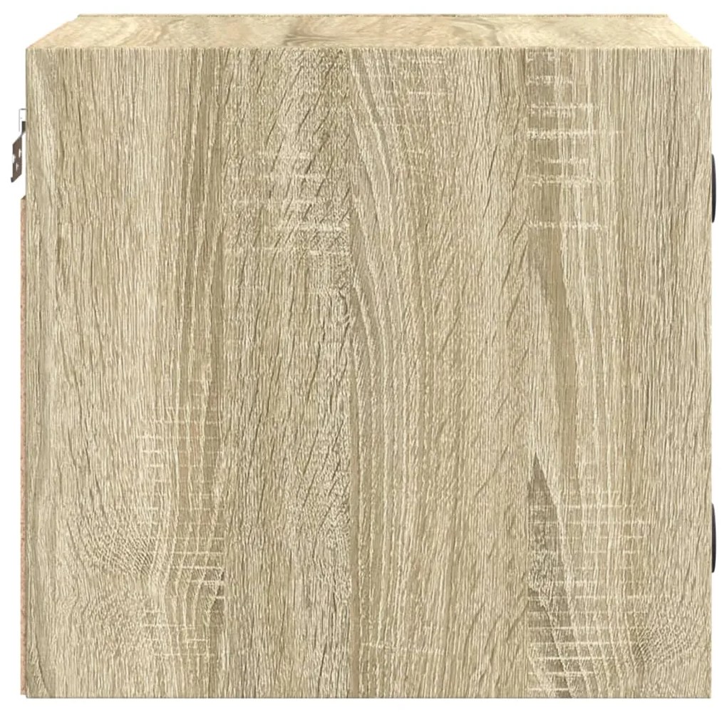 Mesa cabeceira c/ portas vidro 2 pcs 35x37x35cm carvalho sonoma
