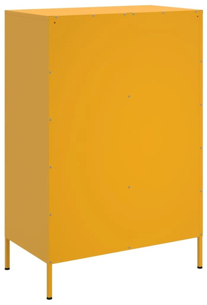 Móvel alto 68x39x101,5 cm aço amarelo mostarda