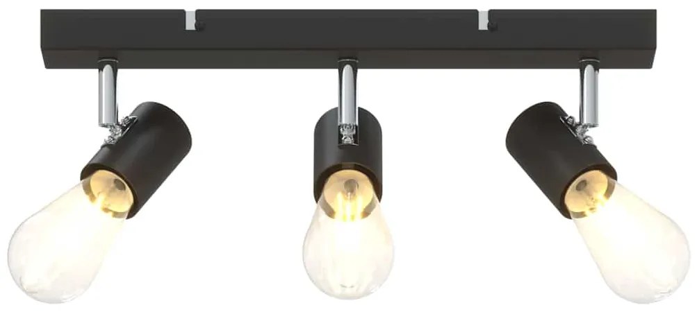Holofote de Teto 3 Vias Ajustável Preto E27