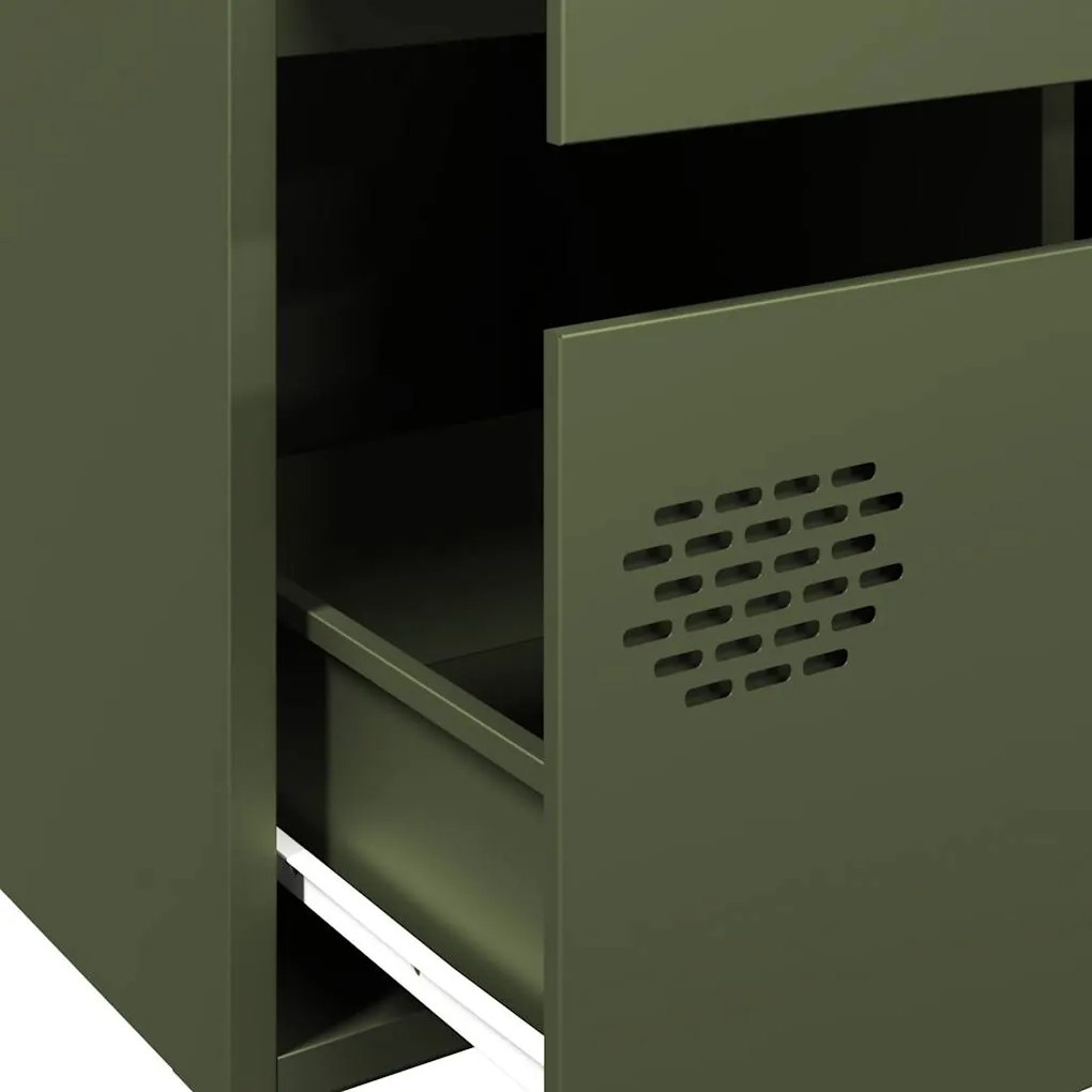 Móvel alto 68x39x101,5 cm aço verde azeitona