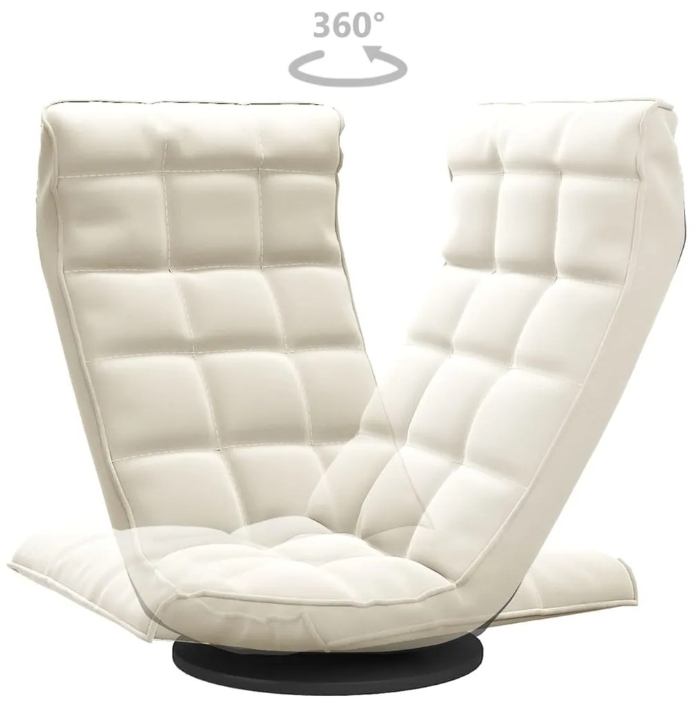 Cadeira de piso giratória veludo cor creme