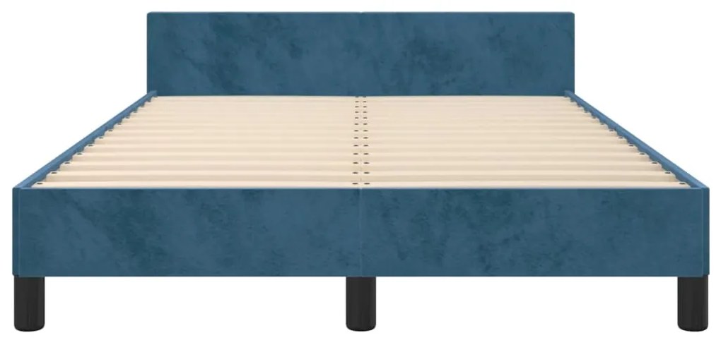 Estrutura de cama sem colchão 120x200 cm veludo azul