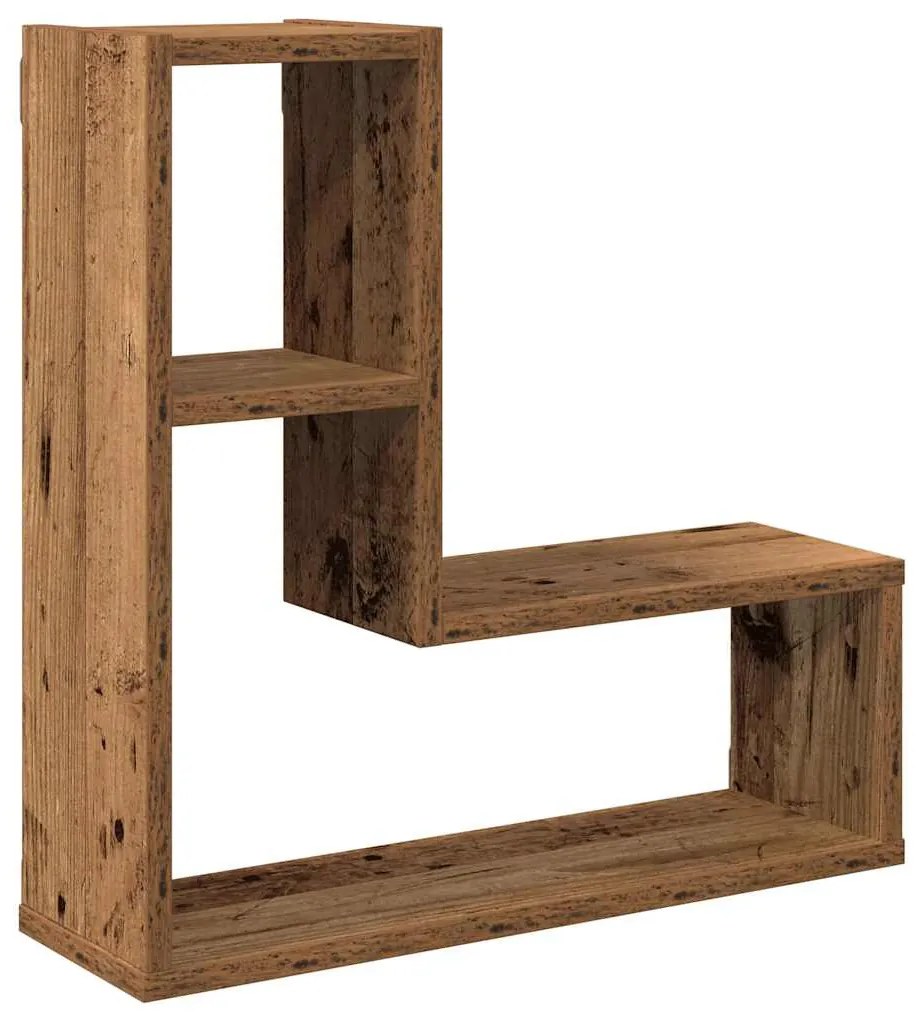 Prateleiras de parede cubos 2 pcs deriv. madeira madeira velha
