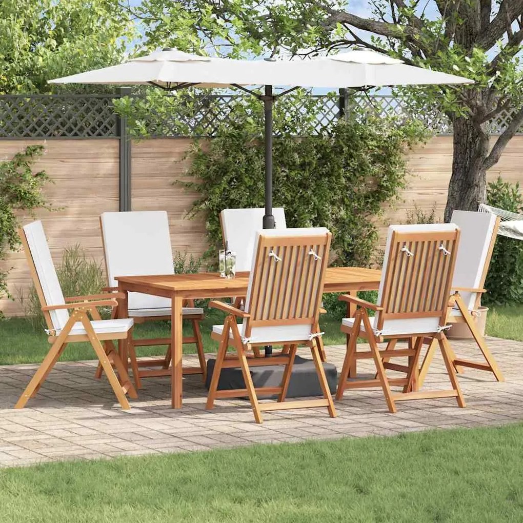 vidaXL Cadeira de Jardim com almofada 6 pcs Castanho 57 x 71.5 x 104cm