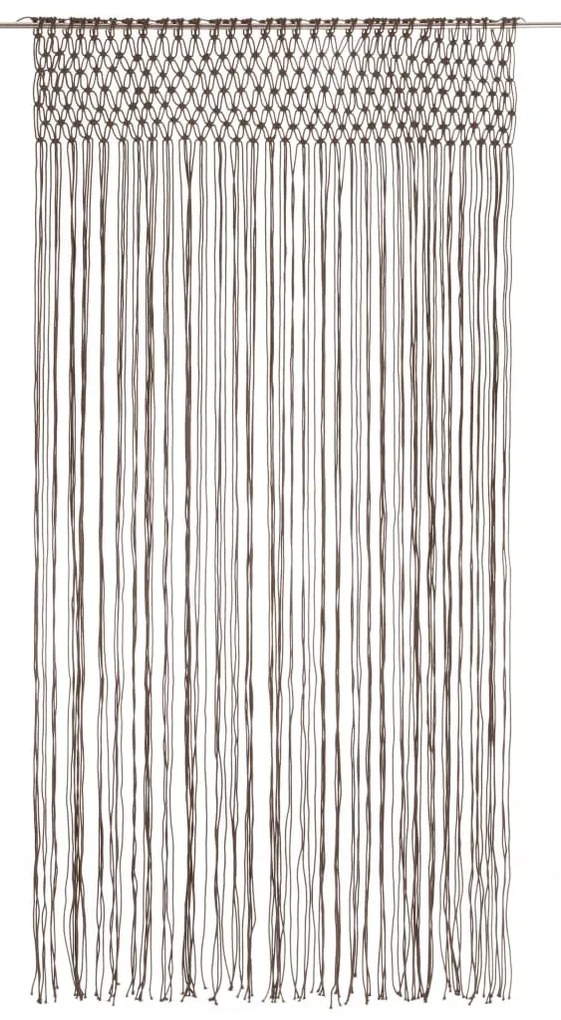 Cortina em macramé 140x240 cm algodão cinzento-acastanhado
