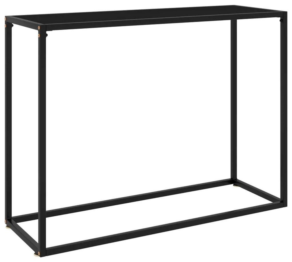 Mesa consola 100x35x75 cm vidro temperado preto