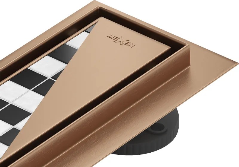 Mexen Flat M13 ralo linear 2em1 140 cm, cobre escovado - 1C10140