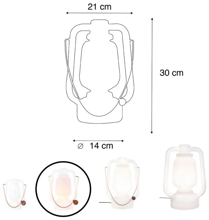LED Candeeiro de mesa branco IP44 com altifalante Bluetooth - Storm Music Design