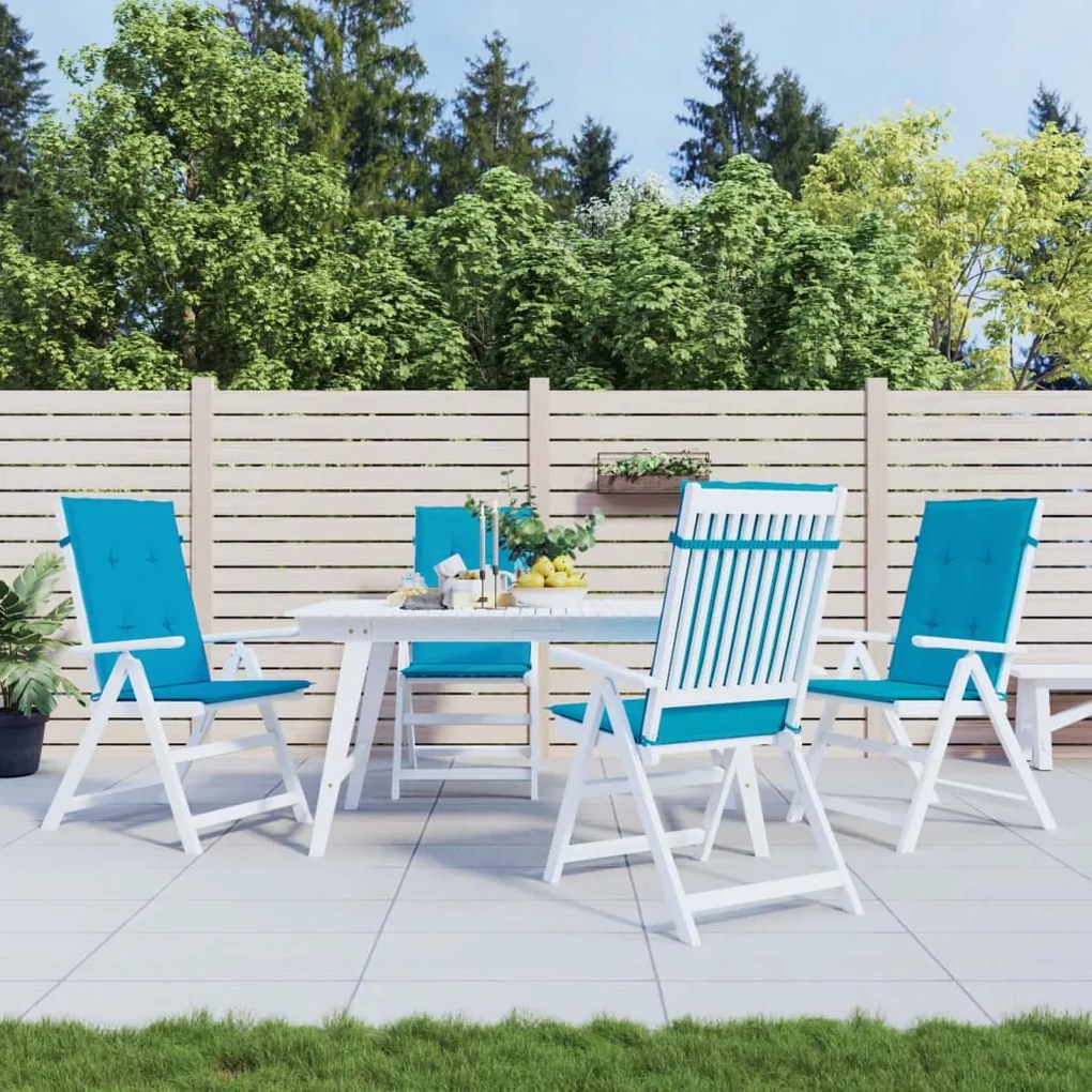 vidaXL Almofadões para cadeiras altas de jardim 4 pcs tecido azul
