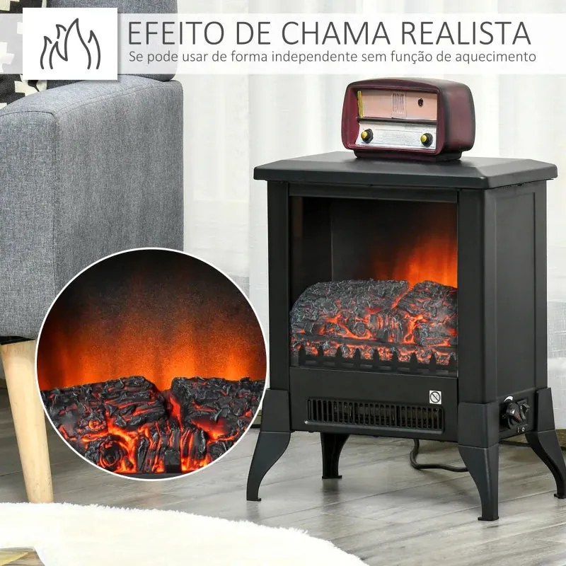 Lareira Elétrica com Chama Realista - 1800-2000W