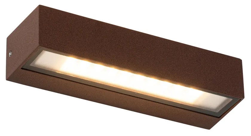 Candeeiro de parede industrial castanho ferrugem com LED IP65 - Steph Moderno