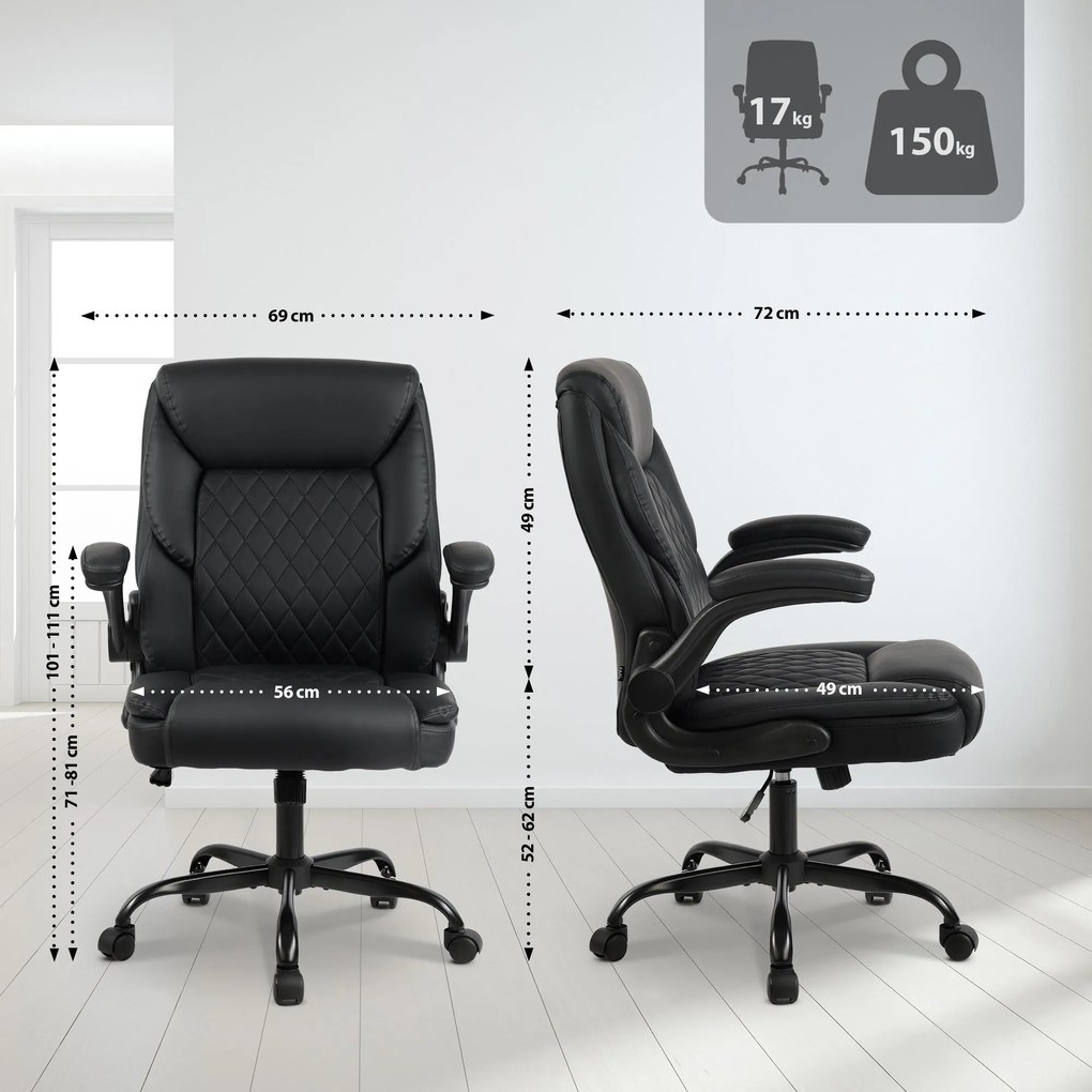 Cadeira de Escritório Medfield Couro sintético preto