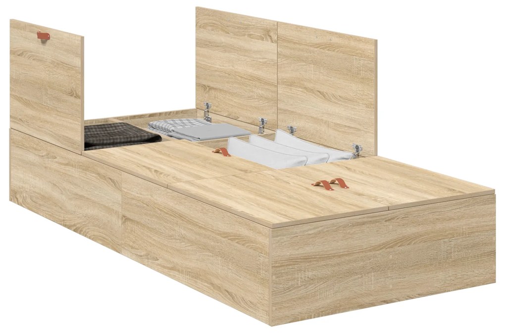 Cama Box com Arrumação vidaXL Sonoma Oak 100x200 cm