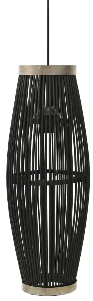 vidaXL Candeeiro suspenso oval 40 W 27x68 cm E27 salgueiro preto