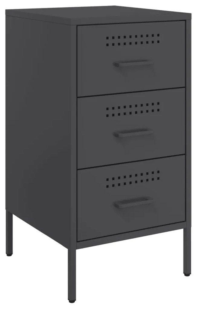 Mesas de cabeceira 2 pcs 36x39x68 cm aço preto