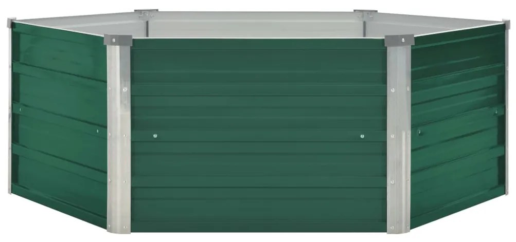 Canteiro de jardim elevado 129x129x46 cm aço galvanizado verde