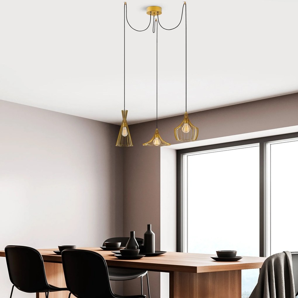 Candeeiro de Teto Mezopotamya – Dourado – Diâmetro 114 cm, Altura 130