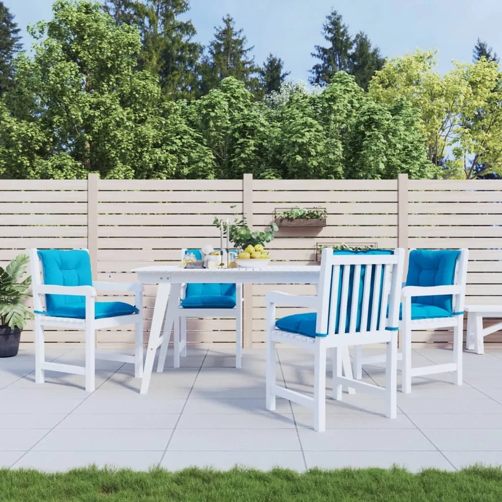 vidaXL Almofadões lombares p/ cadeiras de jardim 4pcs tecido azul