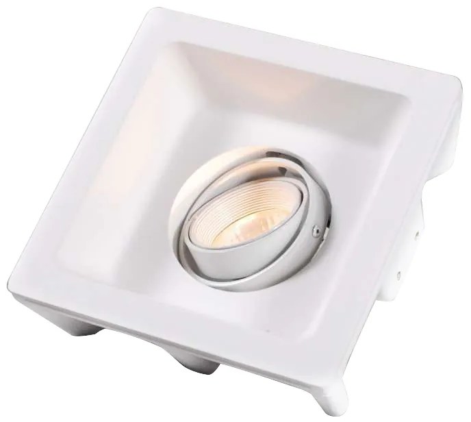 Foco embutido branco 15 cm quadrado inclinável - Gypsy Stucco