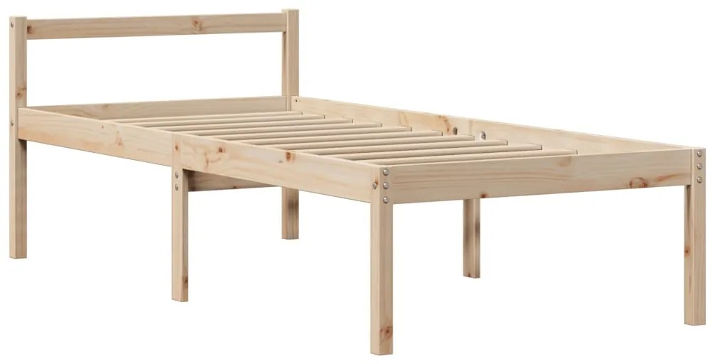 Cama para idosos com cabeceira 75x190 cm pinho maciço