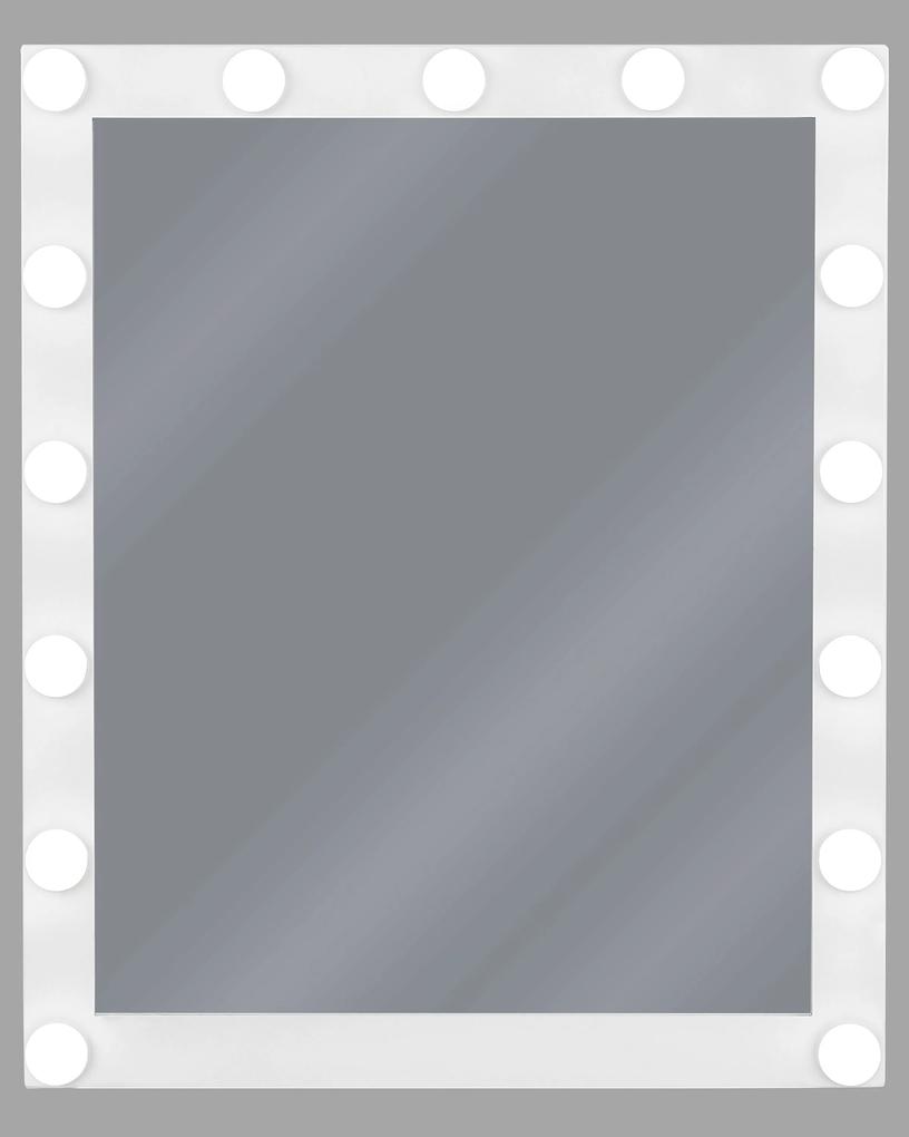 Espelho de parede branco com iluminação LED 50 x 60 cm ODENAS Beliani