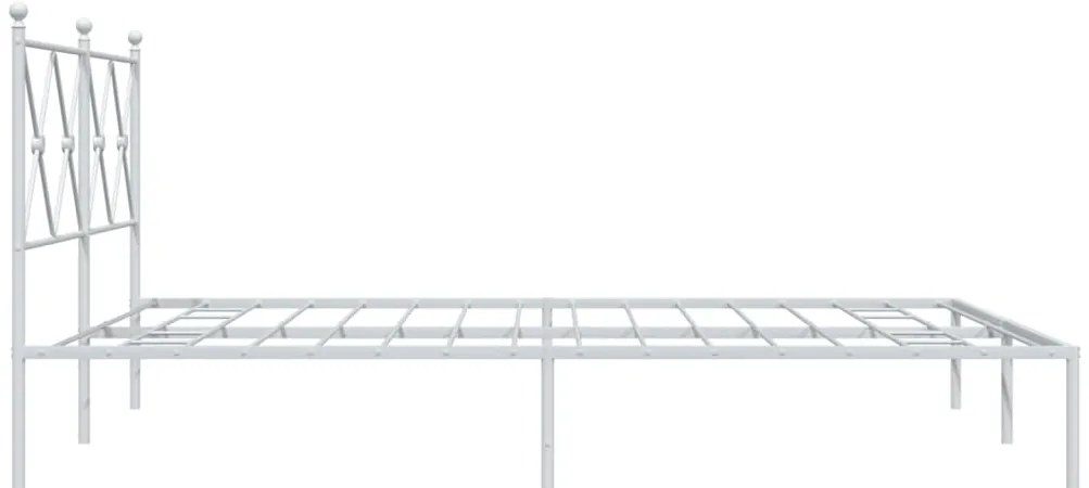 Estrutura de cama com cabeceira 150x200 cm metal branco