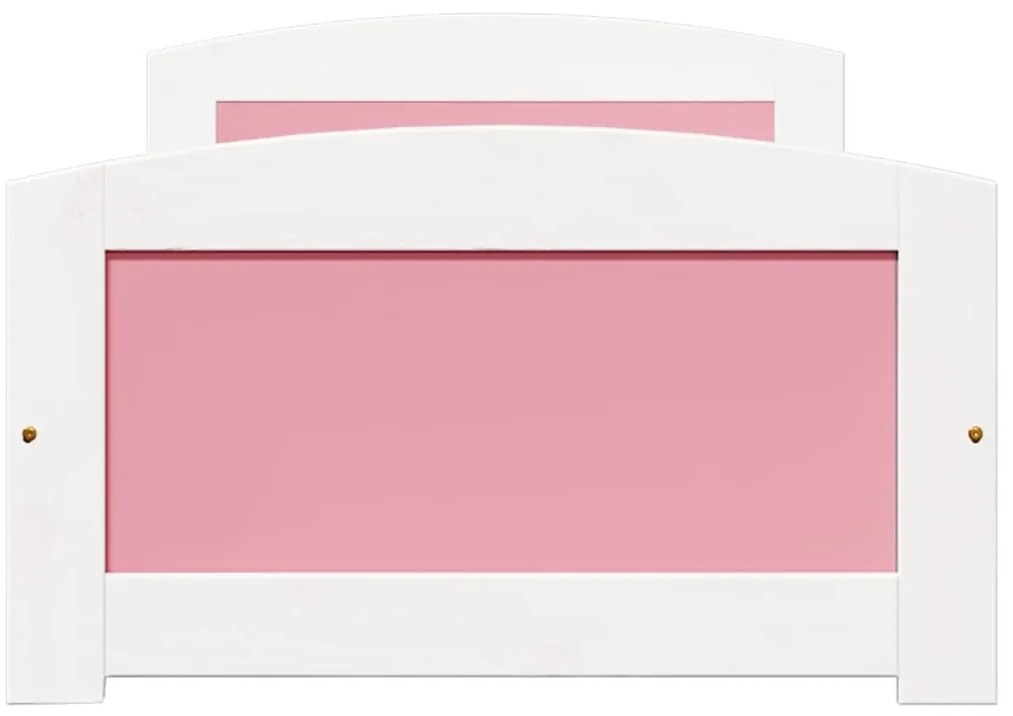 Sofá-cama com 2 gavetas sem colchão 90x200 cm IRUN branco&amp;rosa