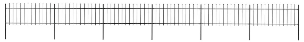 vidaXL Cerca de jardim com topo em forma de lança em aço 1070x80 cm, preta