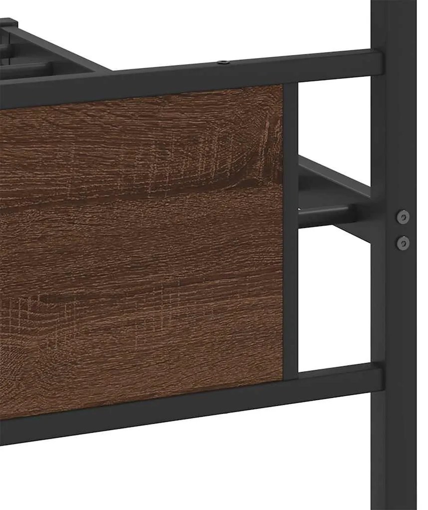 Estrutura de cama sem colchão 107x203 cm carvalho castanho