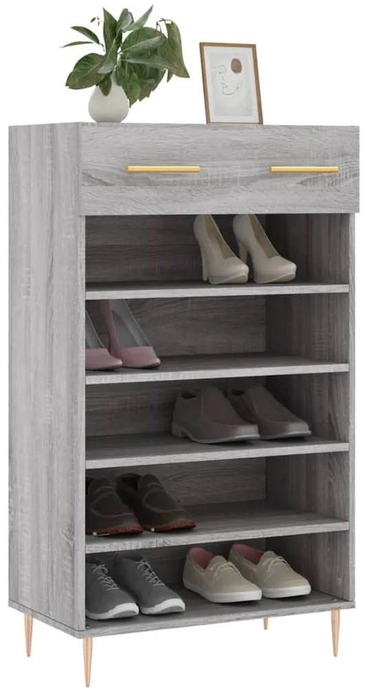 Sapateira 60x35x105 cm derivados de madeira cinzento sonoma