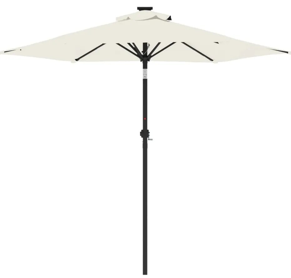 Guarda-sol de jardim com poste de aço 225x225x212 cm branco