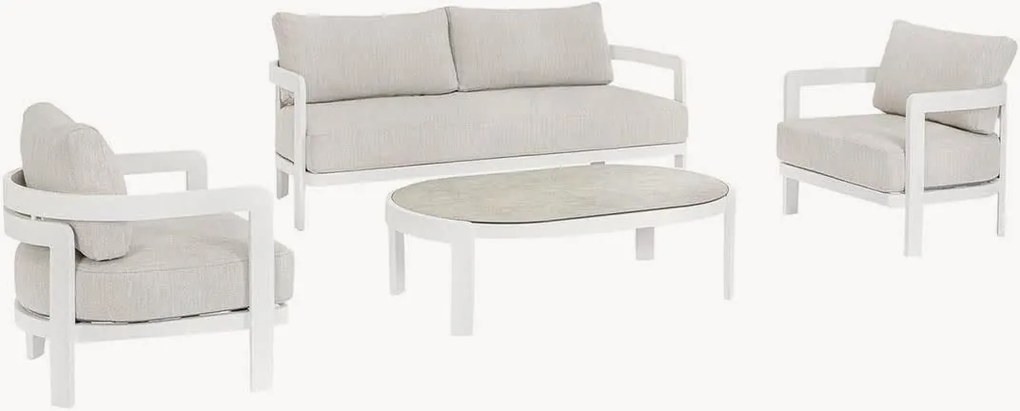 Conjunto lounge para jardim Presley, conjunto de 4